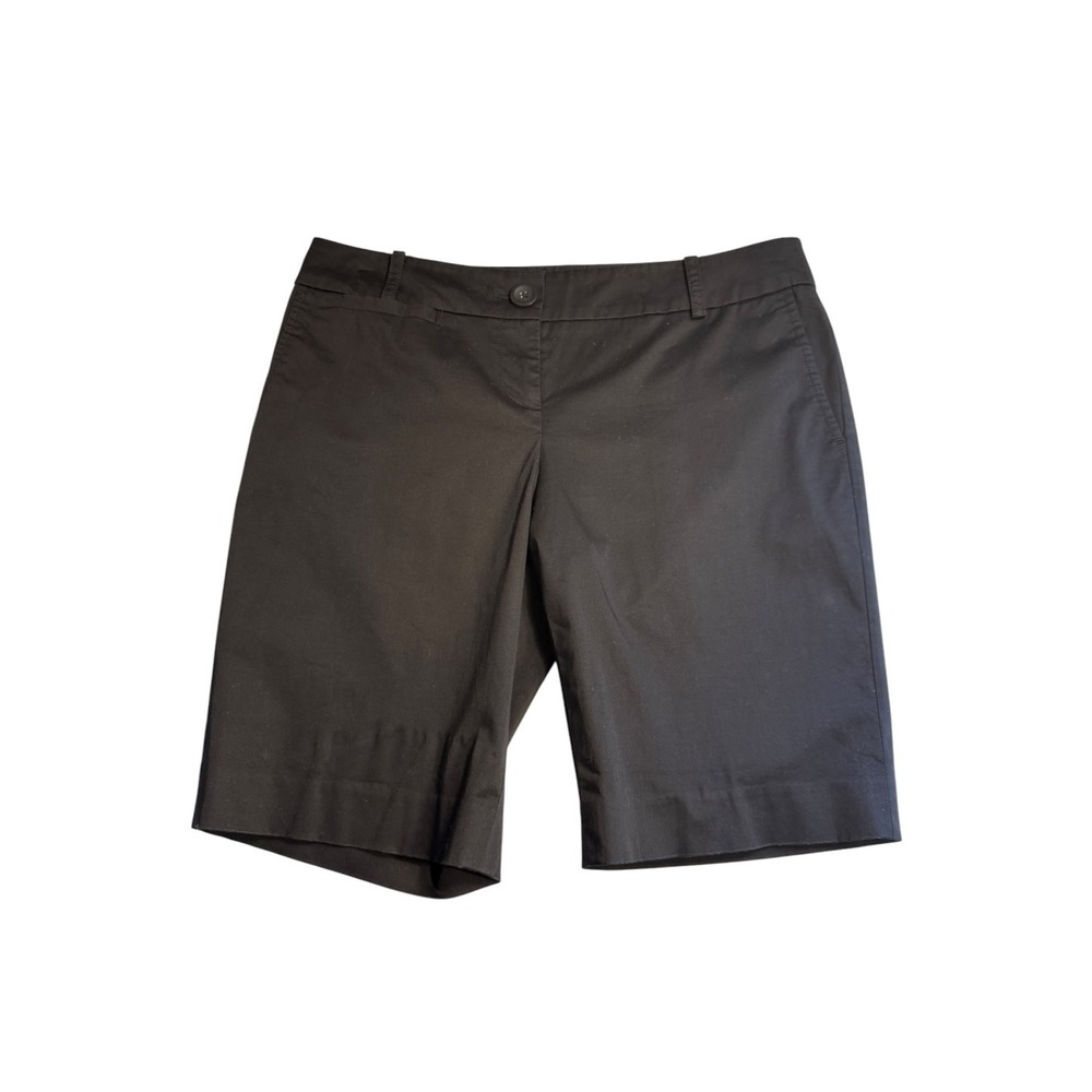 Ann Taylor Loft Black Bermuda Shorts Womens Size 4 Mid Rise Casual Workwear